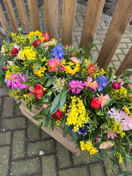 Spring colourful Coffin Spray