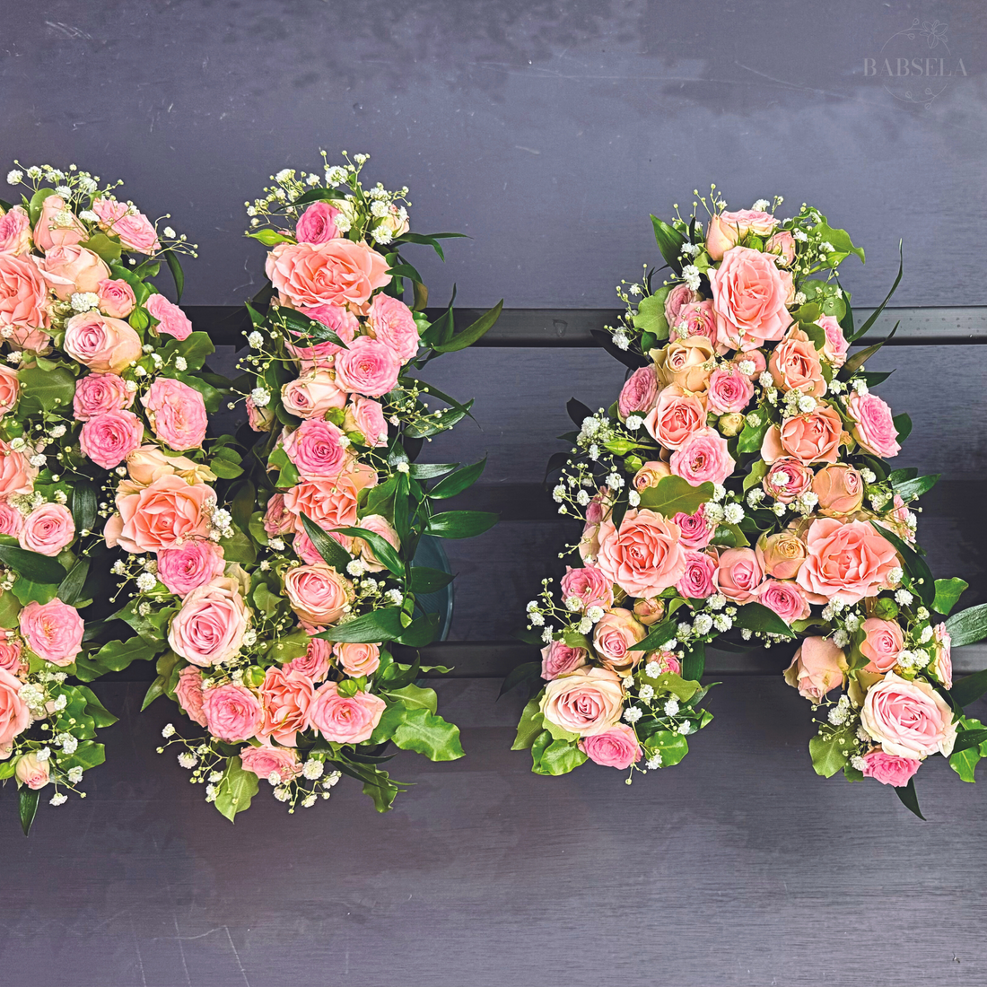 All Pink with Roses Letters – BE FLORISTS LTD