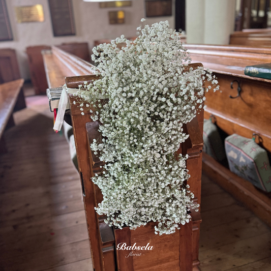 Cloud Veil Wedding Pew Decoration