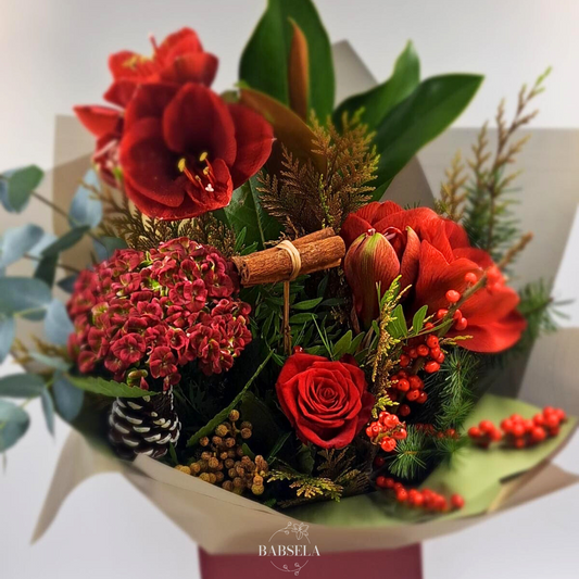 Scarlet Symphony Christmas Bouquet
